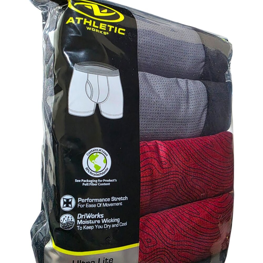 Athletic Works Men's Ultra Lite Mesh Boxer Brief Underwear 6pk Stretch S, L, 2XL - Picture 2 of 7